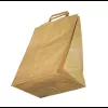 Sac traiteur kraft marron poignées plates 26+17x30cm (5D00)