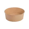Saladier carton kraft brun 1300ml. PE diam18.4 cm H6.6cm
